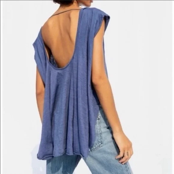 NWOT - We The Free - Free People size XS Solstice oversized Tee - Dark Grey - Picture 7 of 8